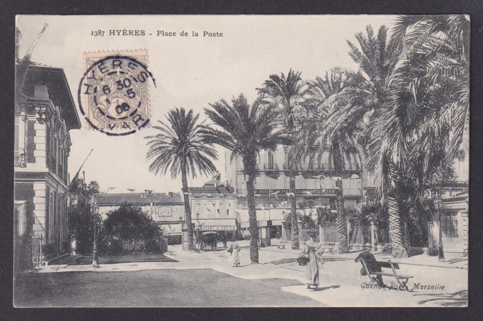 FRANCE, Postcard RPPC, Hyères, Place de la Poste