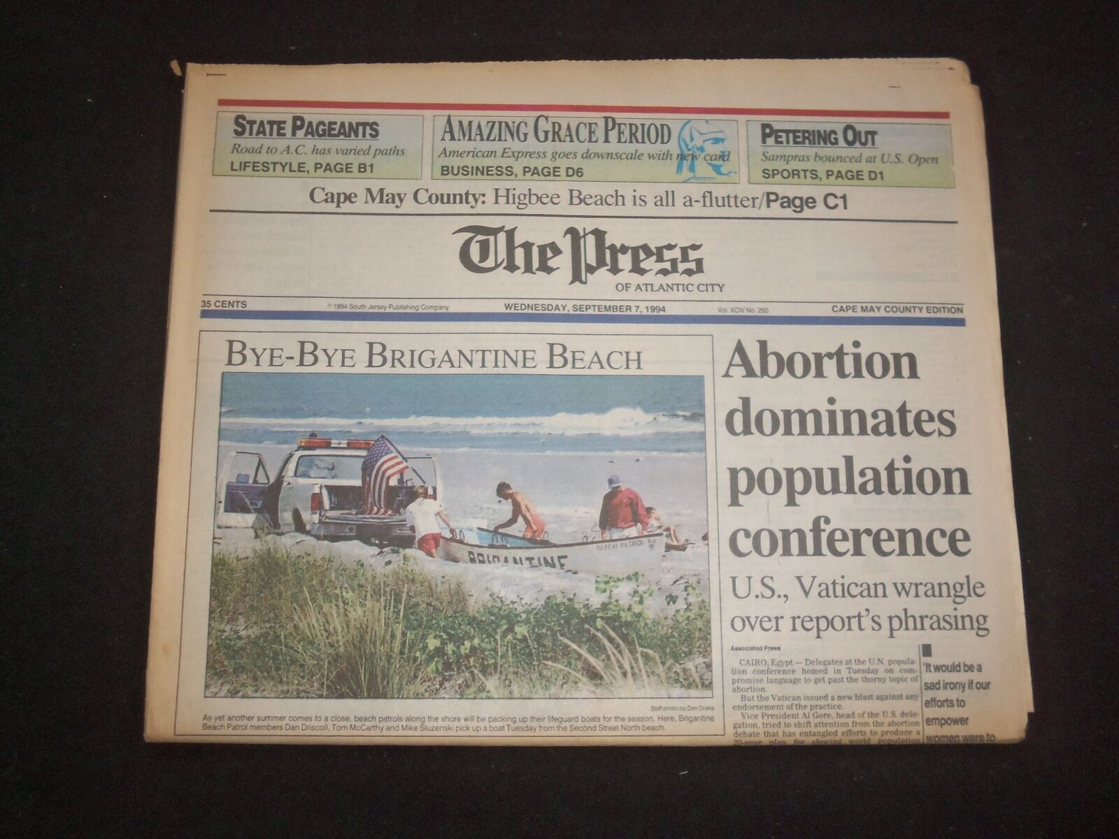1994 SEP 7 THE PRESS NEWSPAPER-ATLANTIC CITY, NJ- ABORTION DOMINATES -NP 8296