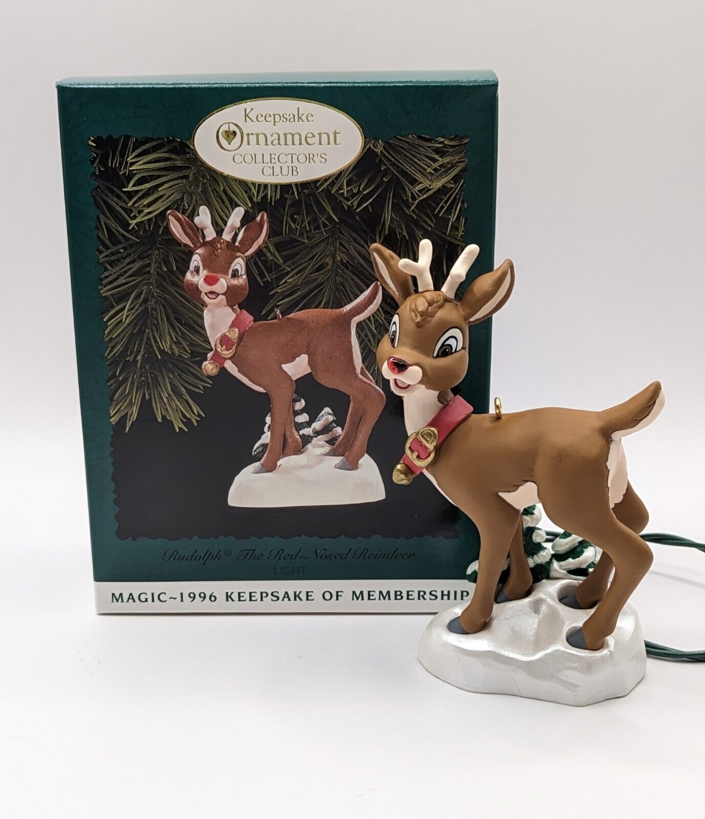1996 HALLMARK Rudolph The Red Nosed Reindeer Magic Keepsake Membership Ornament