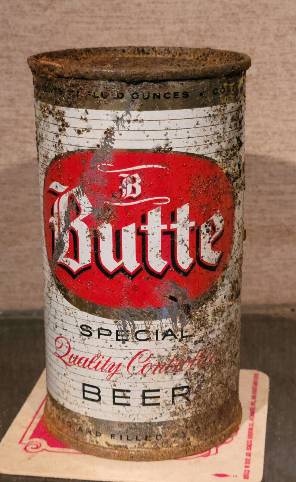 1950s BUTTE SPECIAL STEEL FLAT TOP BEER CAN BUTTE BREWING MONTANA EMPTY