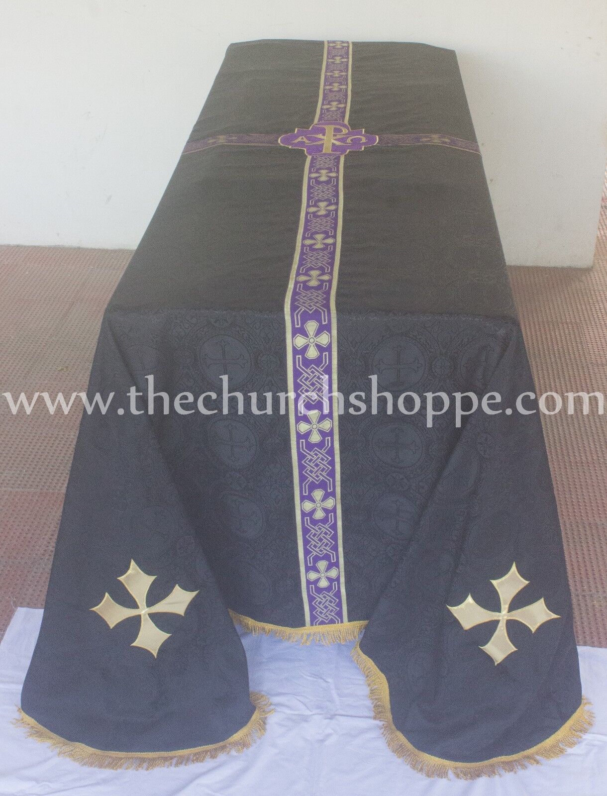 Black Funeral Pall Size - 8'x12'  Catholic Requiem mass ,Funeral Pall Lined New