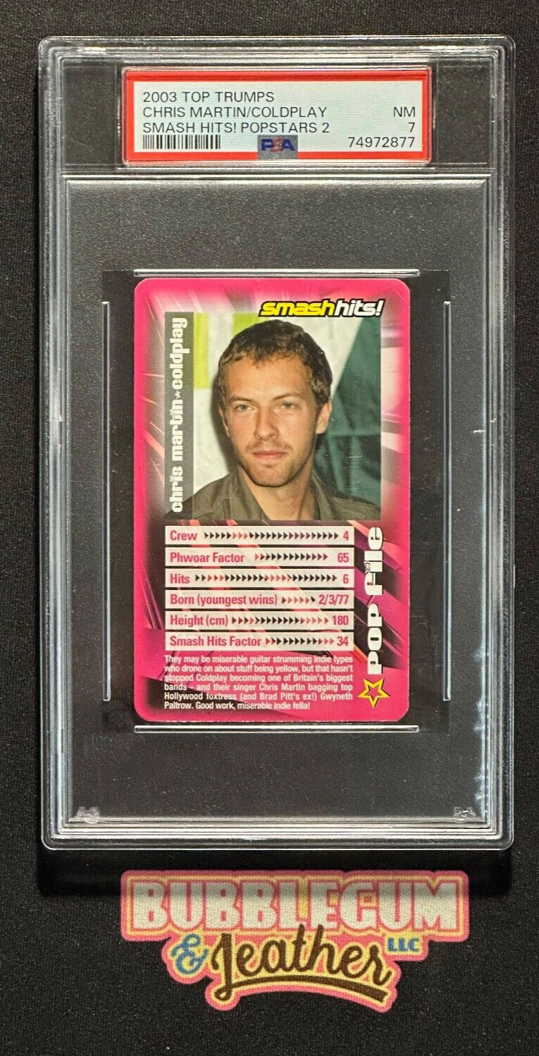 2003 Top Trumps Chris Martin Coldplay Popstars Rookie RC PSA 7 None Higher