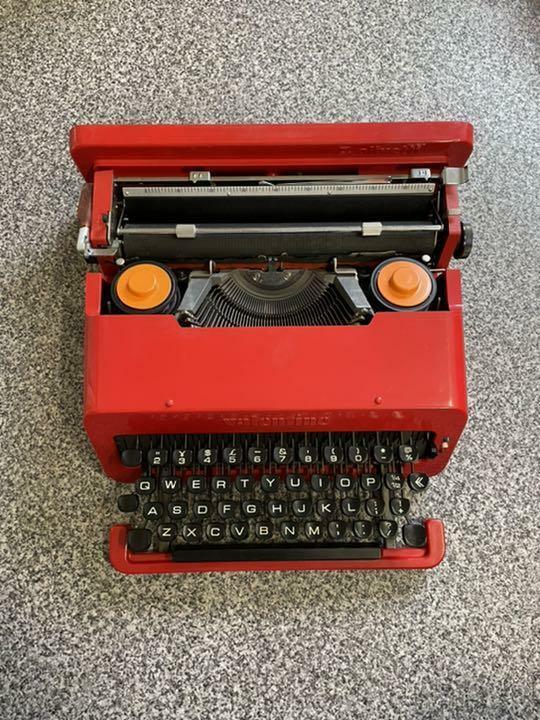 Olivetti Valentine Red Bucket Typewriter Retro Antique