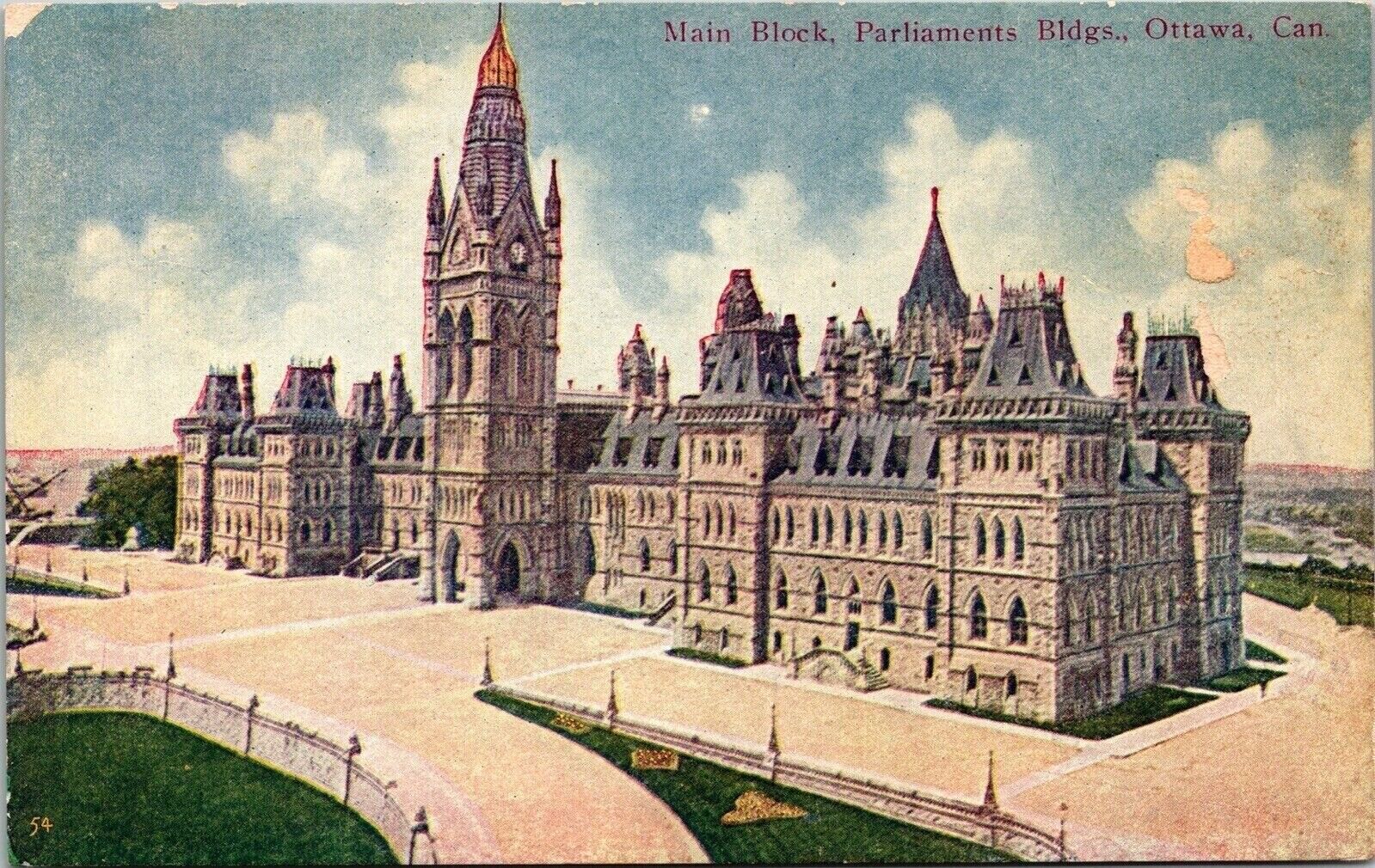 Parliament Buildings Main Block Ottawa Canada Government DB WOB Postcard