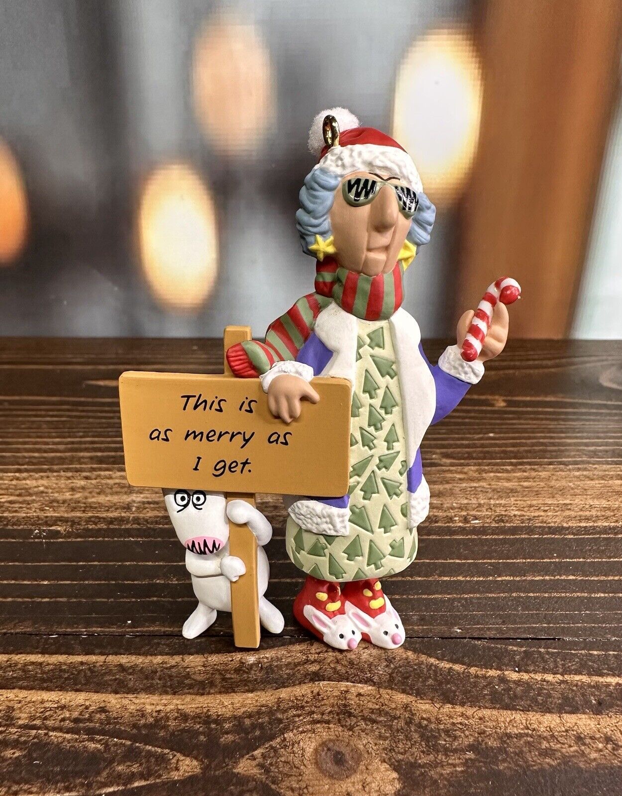 MAXINE Christmas Ornament “This Is As Merry As I Get” Maxine & Dog Vintage