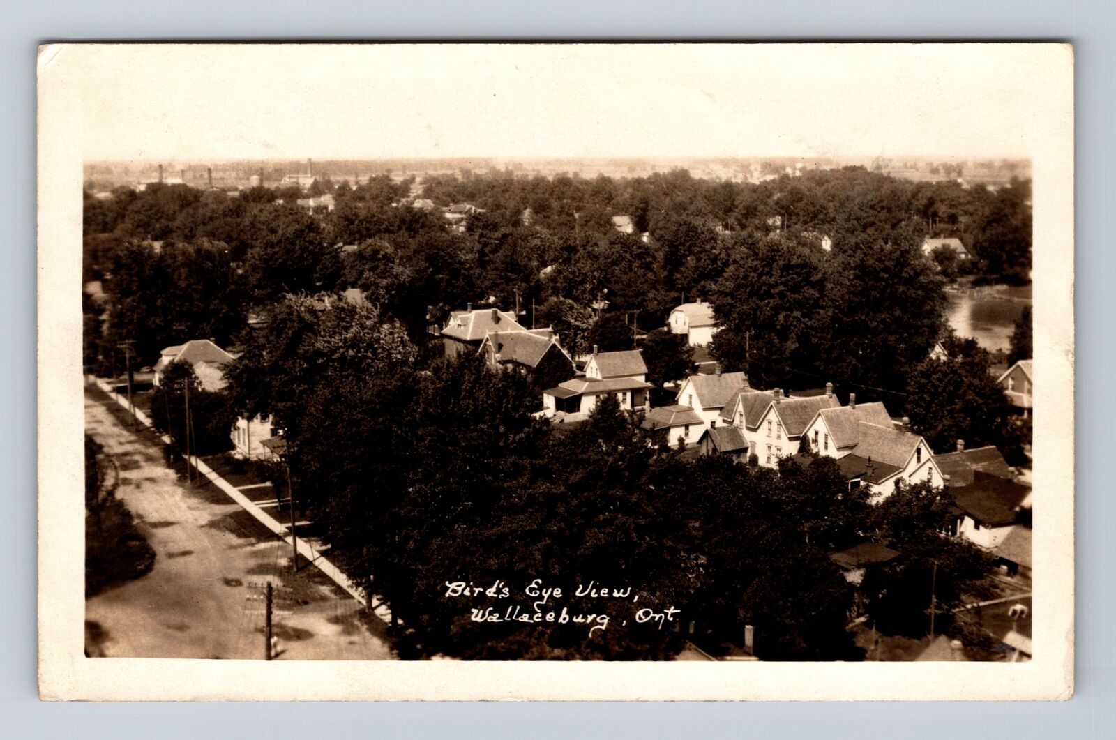 Wallaceburg ON-Ontario Canada, RPPC, Birds Eye View, Antique, Vintage Postcard
