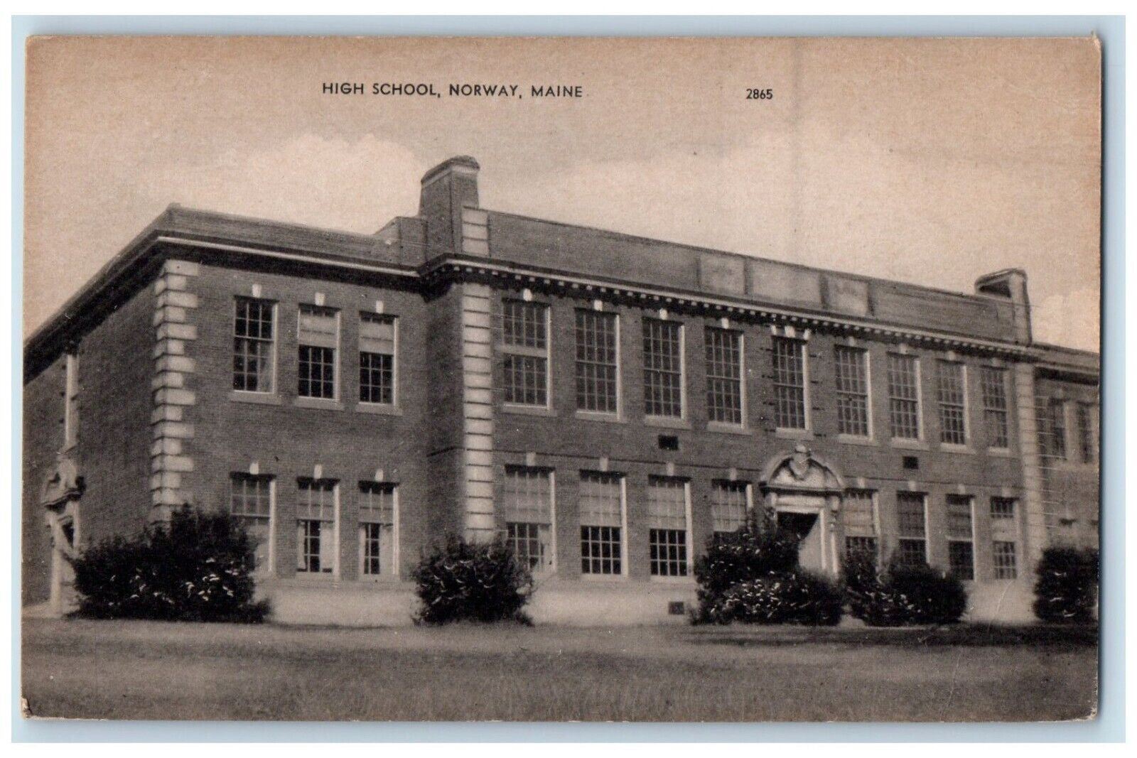c1910's High School Building Campus View Norway Maine ME Antique Postcard