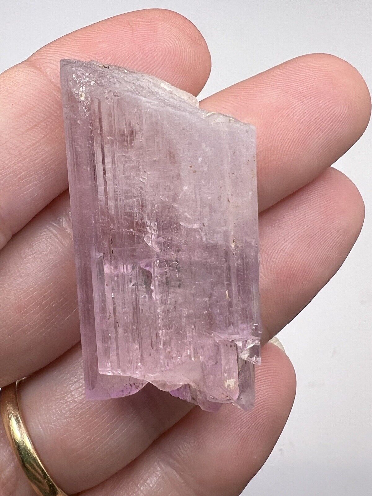 Spodumene Var. Kunzite Terminated Crystal AFGHANISTAN Mineral Specimen UV