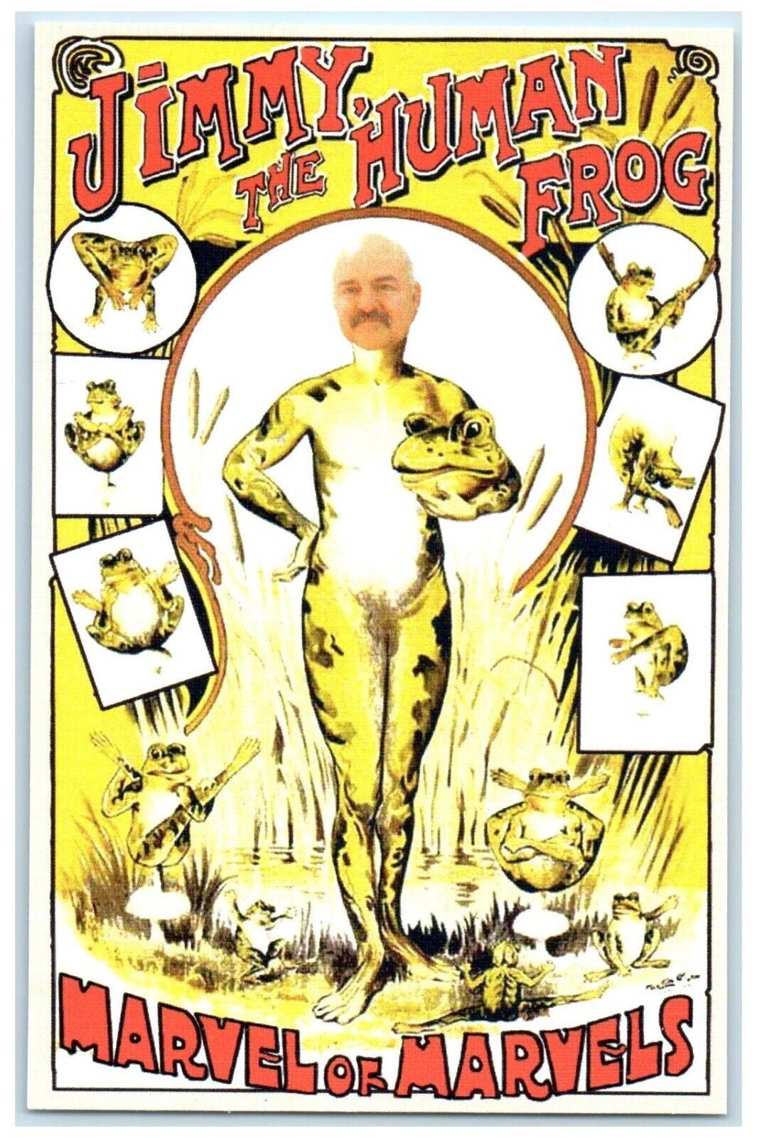Jimmy The Human Frog Marvel Of Marvels Magician Unposted Vintage Postcard
