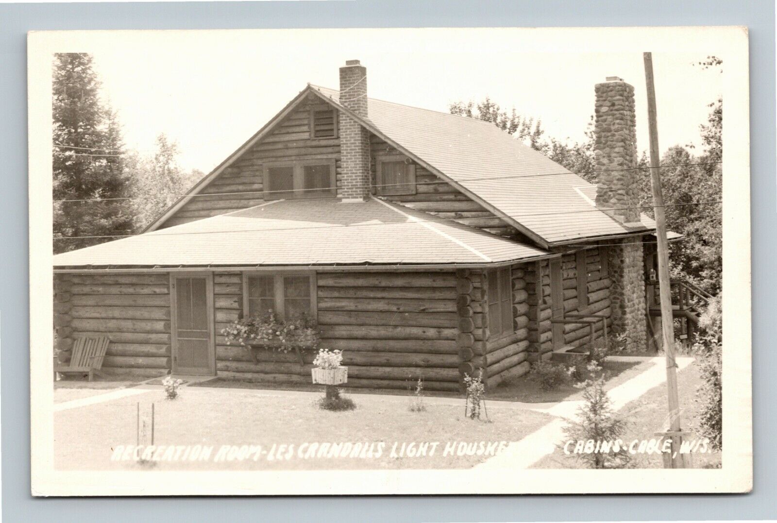RPPC Cable WI-Wisconsin Rec Room at Les Crandall's Housekeeping Cottage Postcard