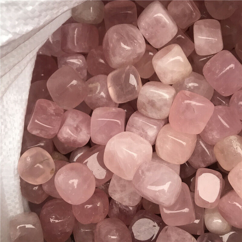 1/2lb Bulk Lot Rose Quartz Tumbled Cube Stone Crystal Healing Love Stone 12-15pc