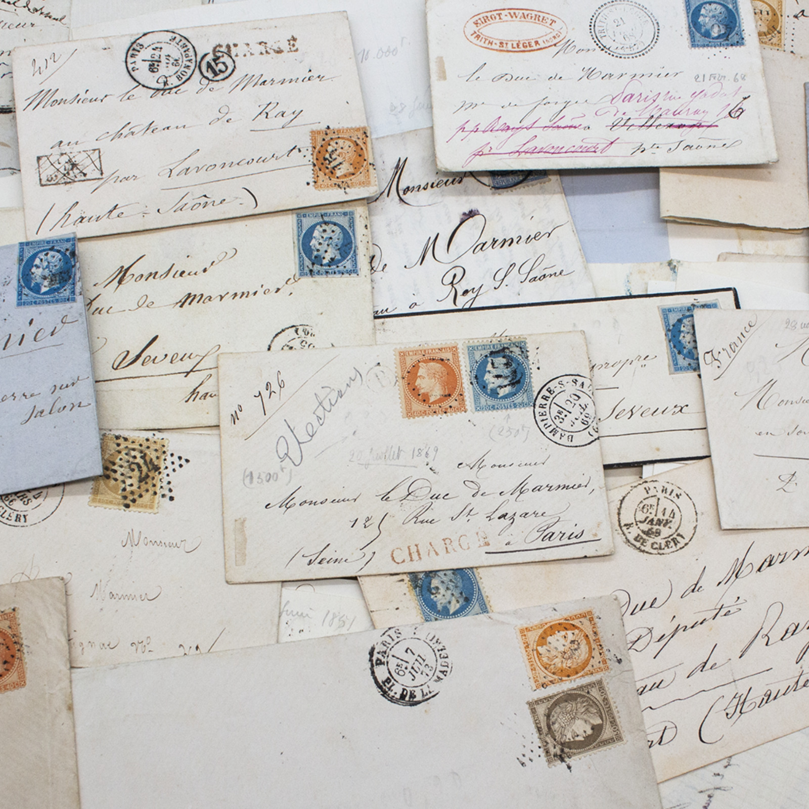 Large Collection of Antique (1850-1880) French Letters, Covers, Envelopes