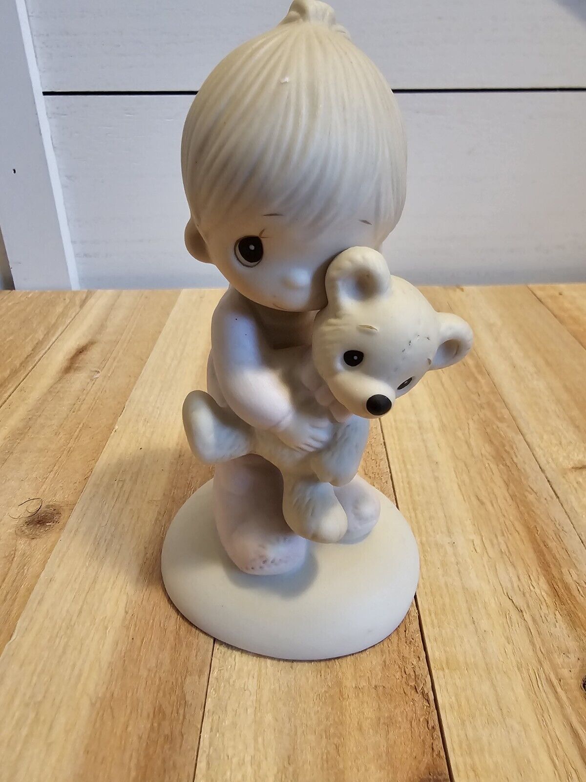 Vintage Precious Moments 1977 “Jesus Loves Me” Boy/bear Enesco Figurine. No Box