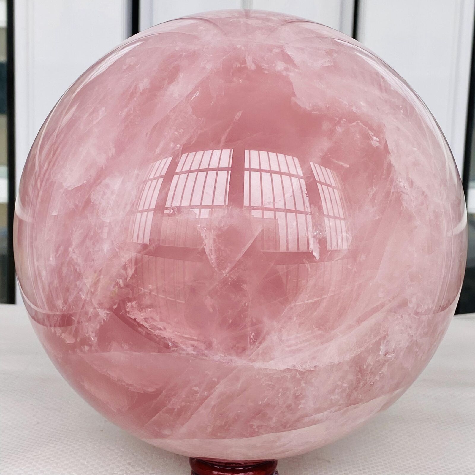 6480g Natural Pink Rose Quartz Sphere Crystal Ball Reiki Healing