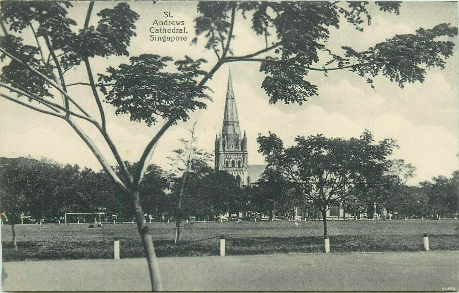 Singapore St. Andrew cathedral vintage postcard