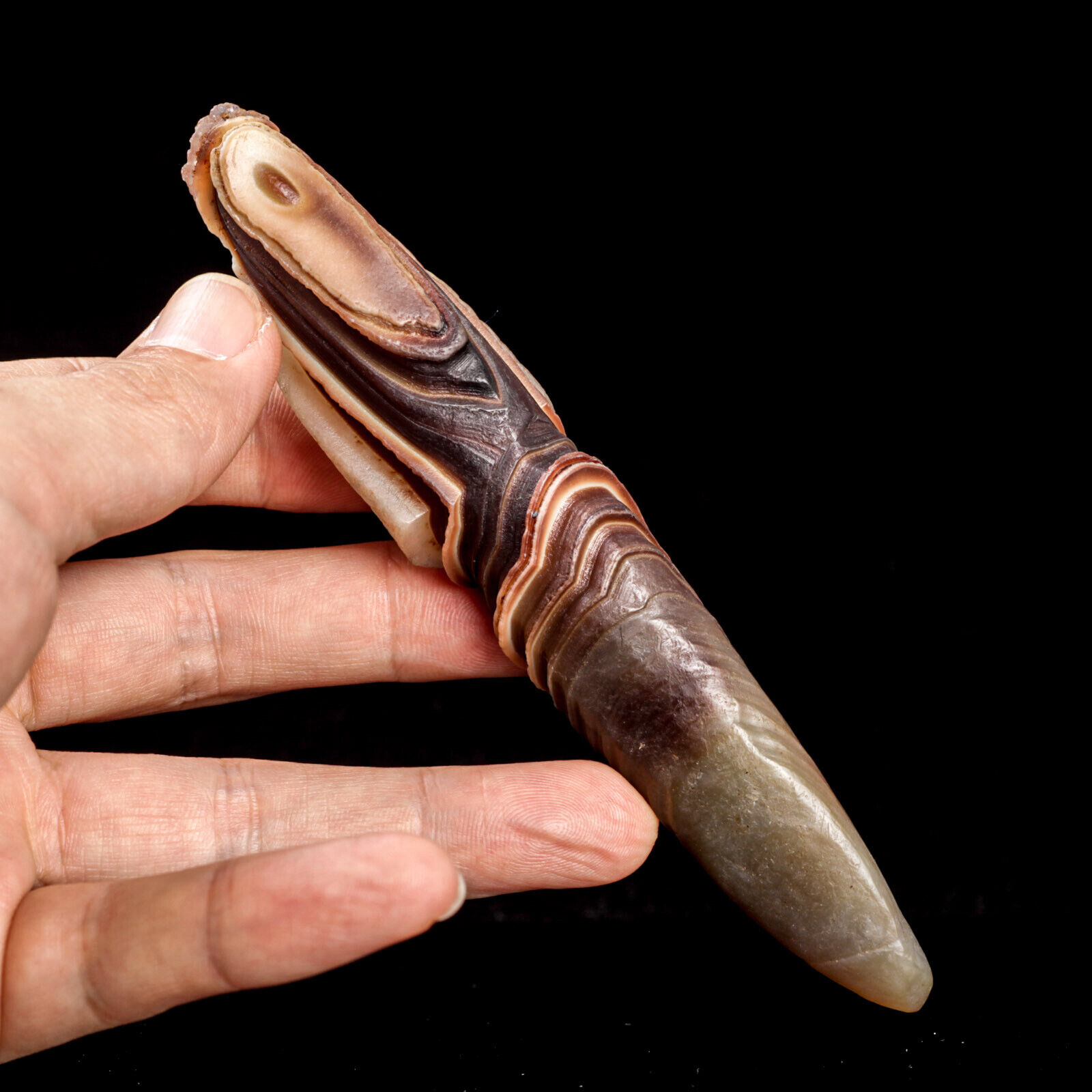 79g134mm Rare NATURAL Agate Mineral Specimen Point Wand Healing From Zambia