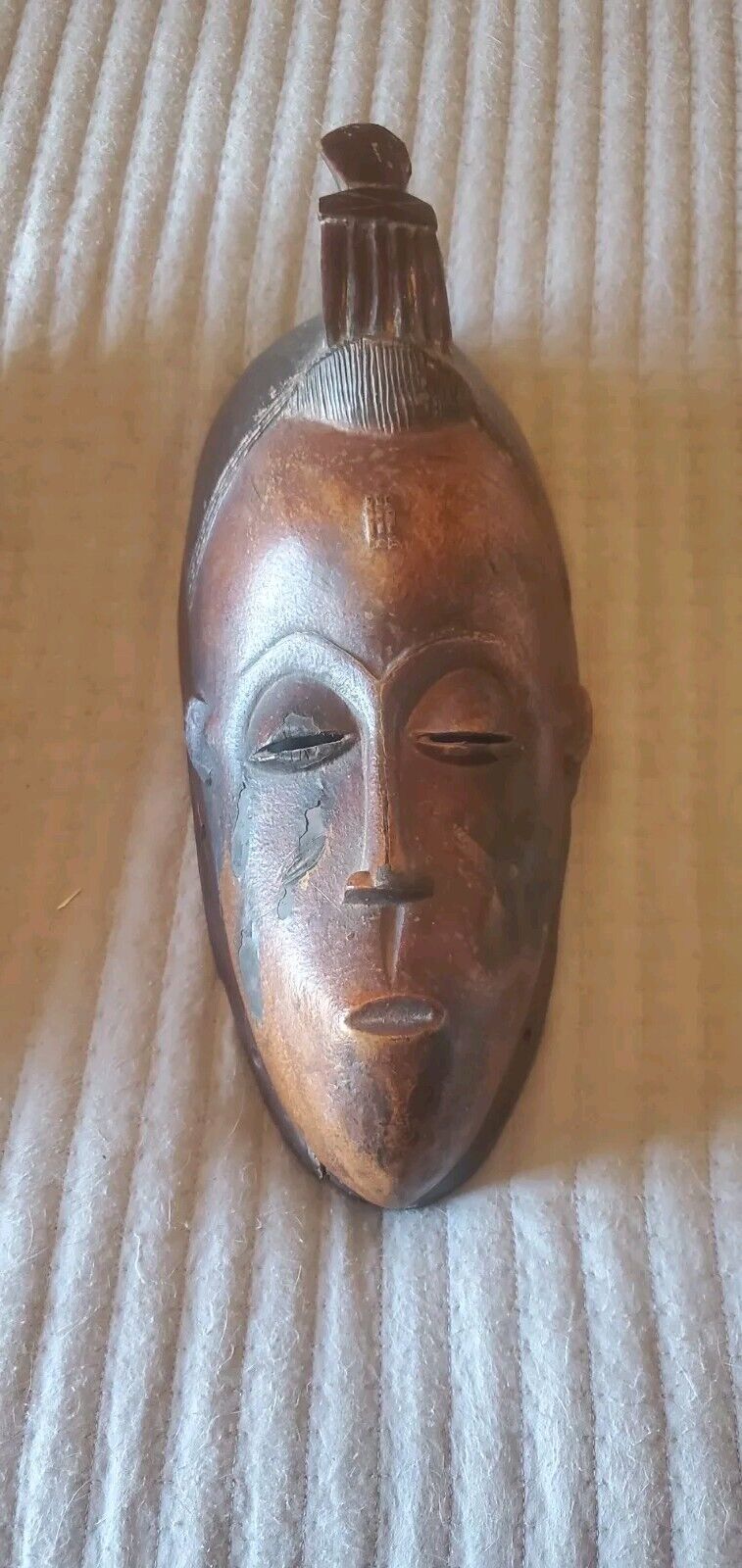 Antique Tribal Mask, hand carved wall art.
