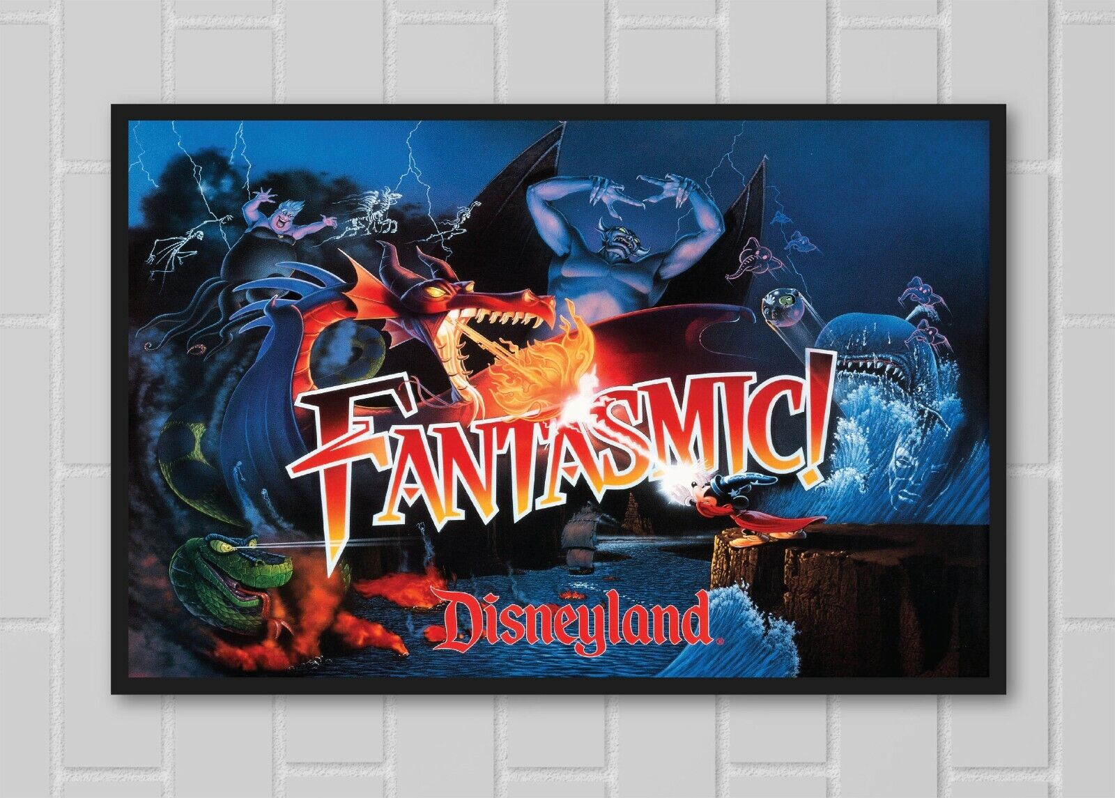 Disneyland Fantasmic Dragon Maleficent Murphy Fire Breathing Poster Print