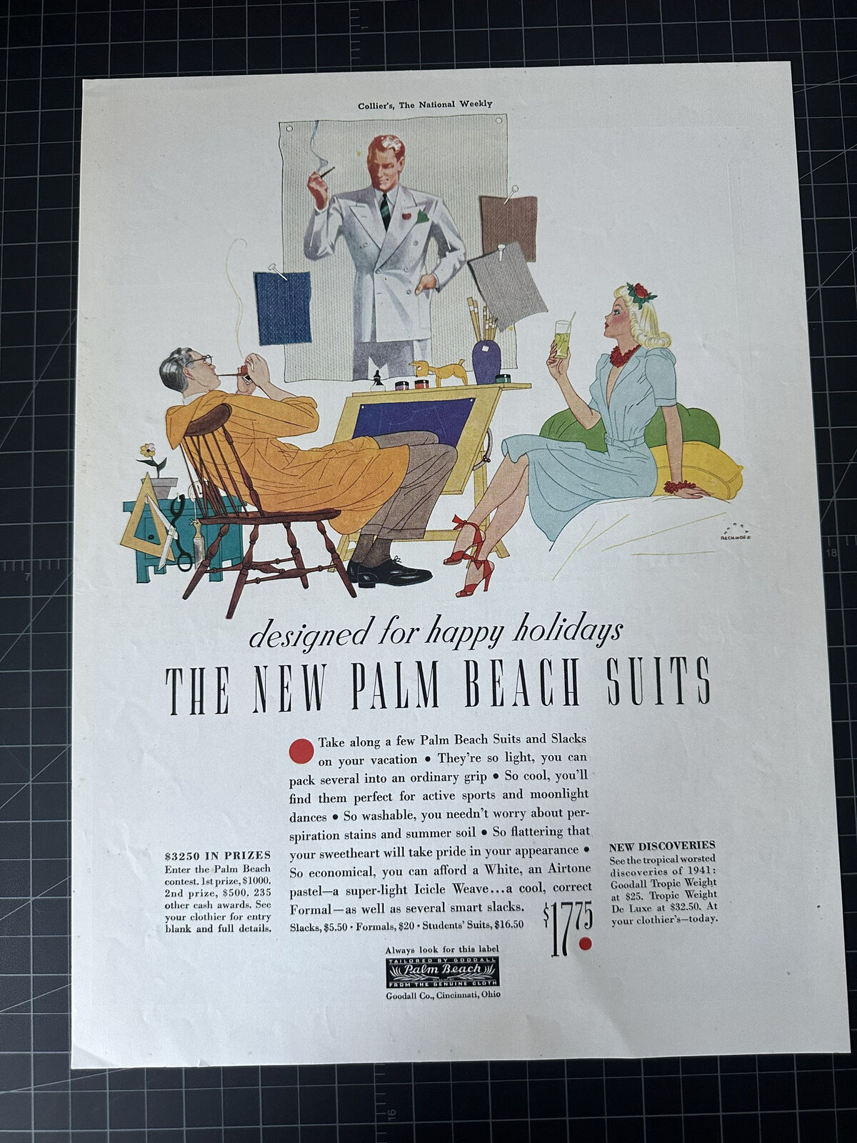 Vintage 1940s Palm Beach Suits Print Ad