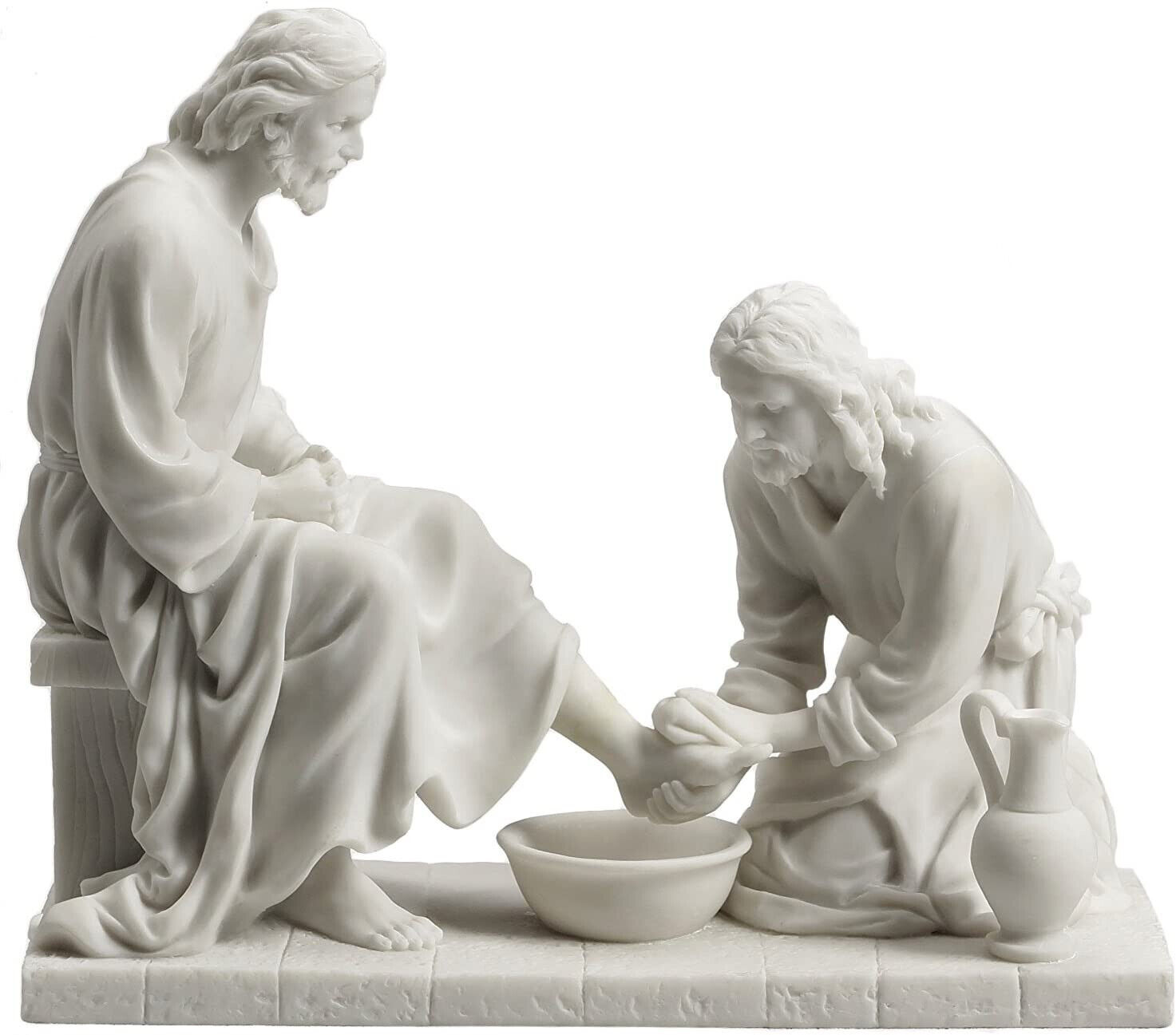 Jesus Christ Washing Disciple's Feet- Sculpture Religious Christian *GIFT BOXED