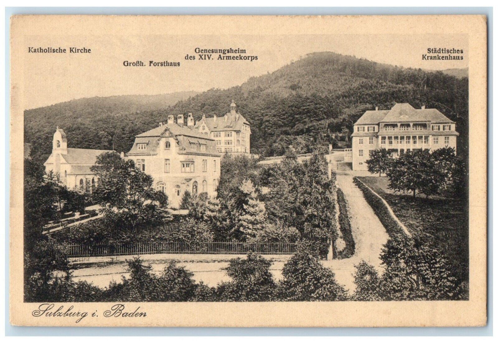 c1920's Church Forsthaus Salzburg Baden Austria Antique Unposted Postcard
