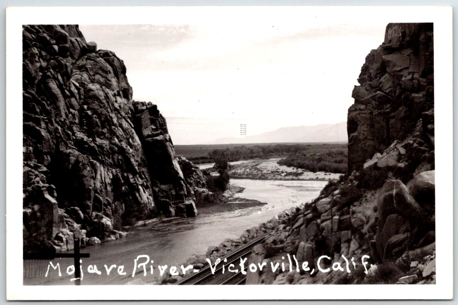 Mojave River Narrows Bridge Victorville California RPPC Real Photo Postcard RARE