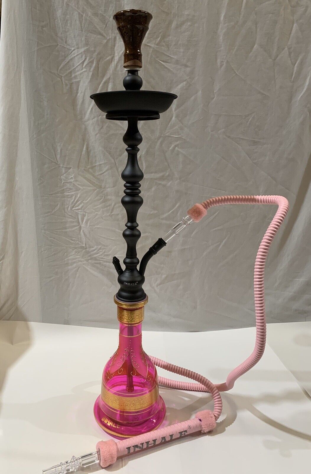 INHALE 32 “ TURBO  EGYPTIAN STYLE HOOKAH WITH AN EXTRA LARGE  DECORATIVE HOSE