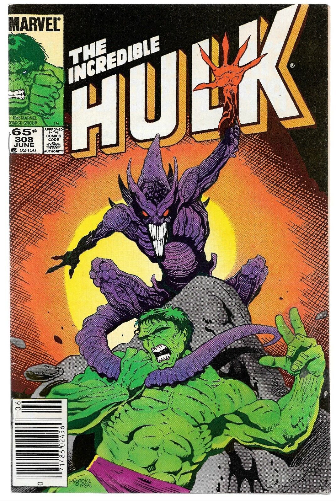 Incredible Hulk #308 (06/1985) Marvel Comics Mike Mignola Cover