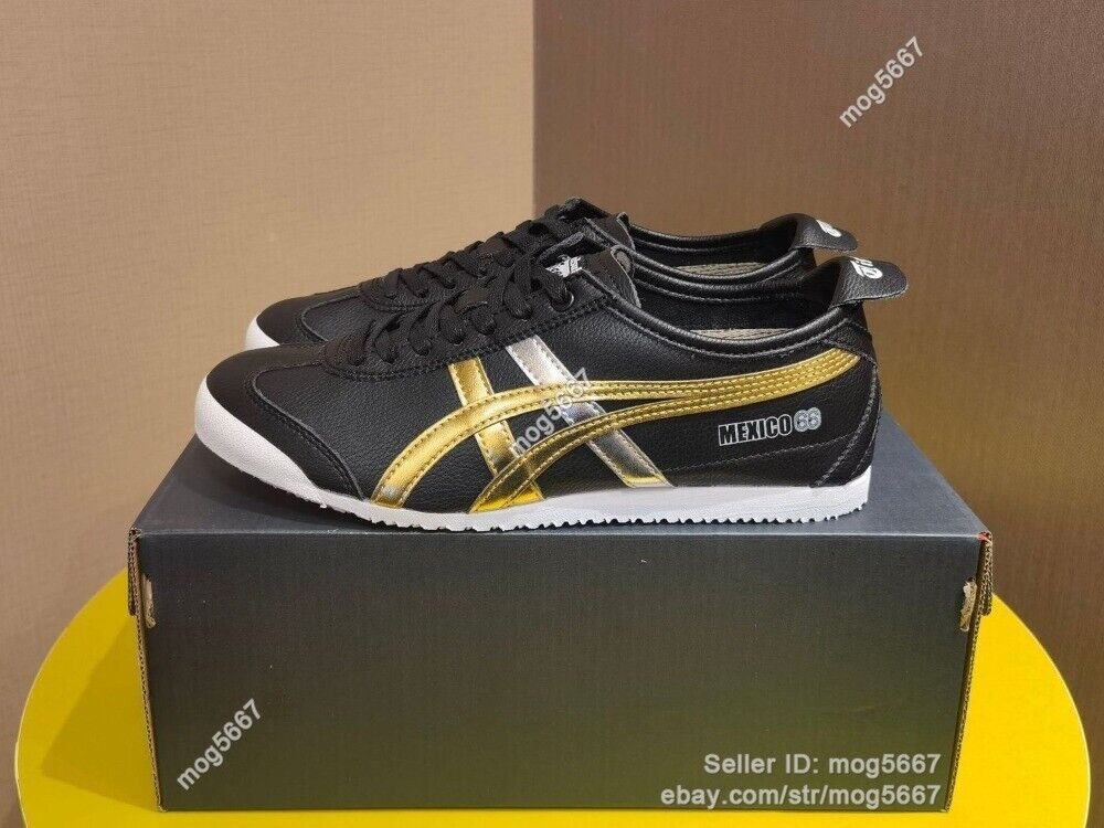 Onitsuka Tiger MEXICO 66 Casual Sneakers Shoes - Black Gold Metallic D5V2L-9094
