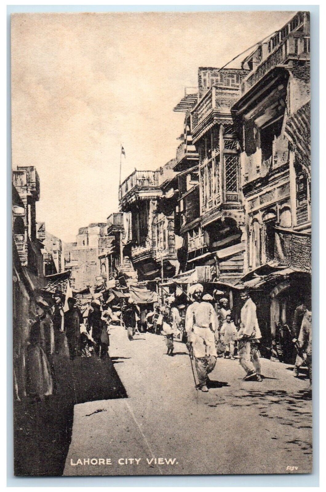 c1910's Lahore City View Stores Buildings India Unposted Antique Postcard