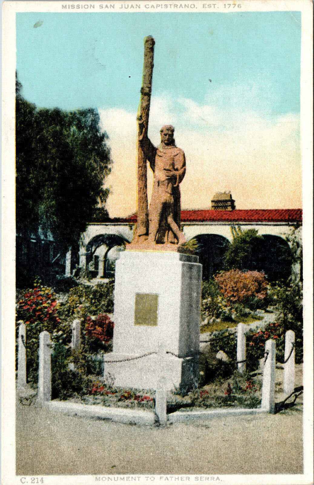 Postcard Mission San Juan Capistrano California White Border Card 1917-1929