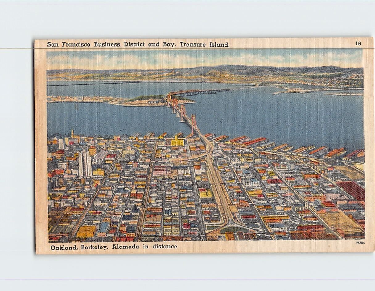 Postcard San Francisco Business District & Bay San Francisco California USA