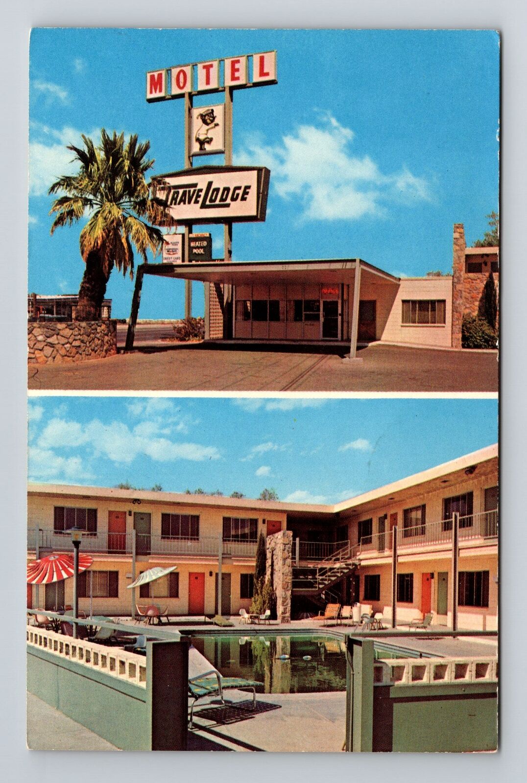 El Paso TX-Texas, El Paso E. Travel Lodge, Advertising, Antique Vintage Postcard