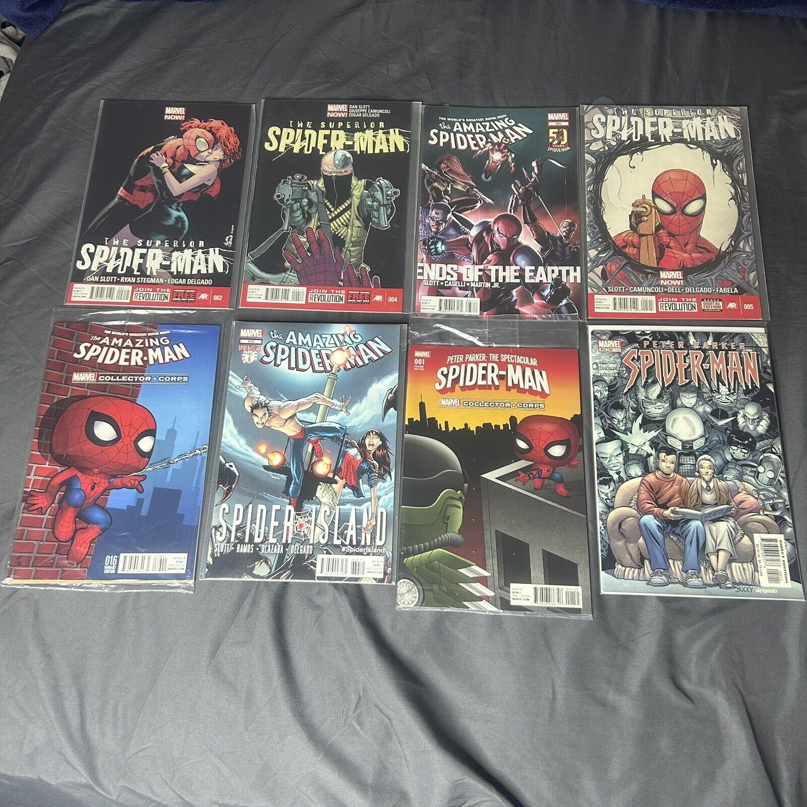 Spider-Man Comics Lot Of 8 Mixed Lot Various Years Some In Original Plastic
