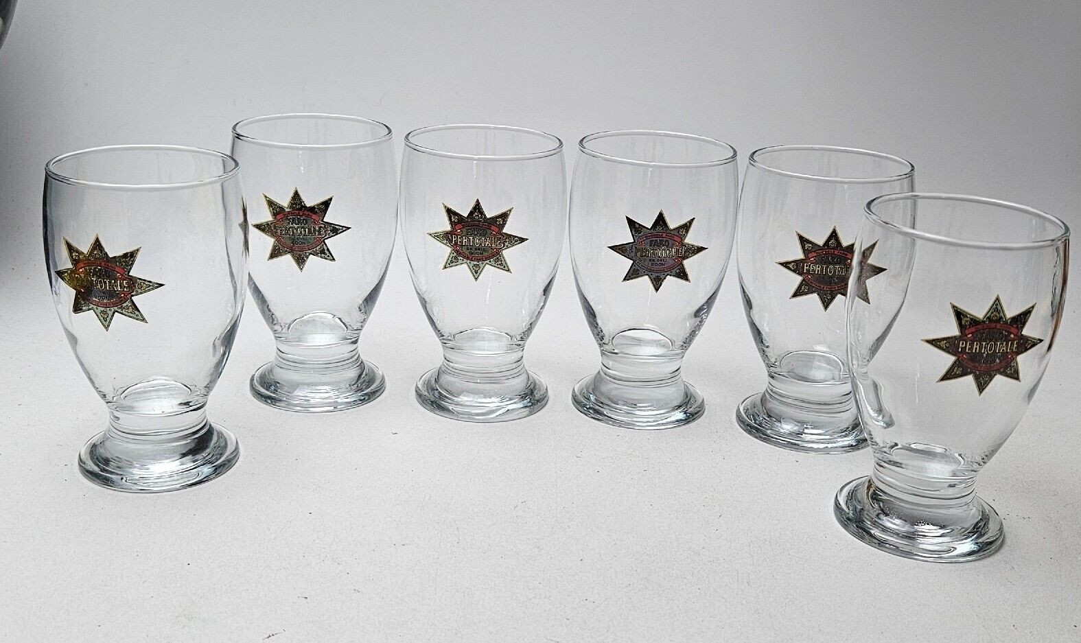 Vintage Durobor Brussels Beer Glasses Set of 6 Barware Faro Pertotale 647/35 