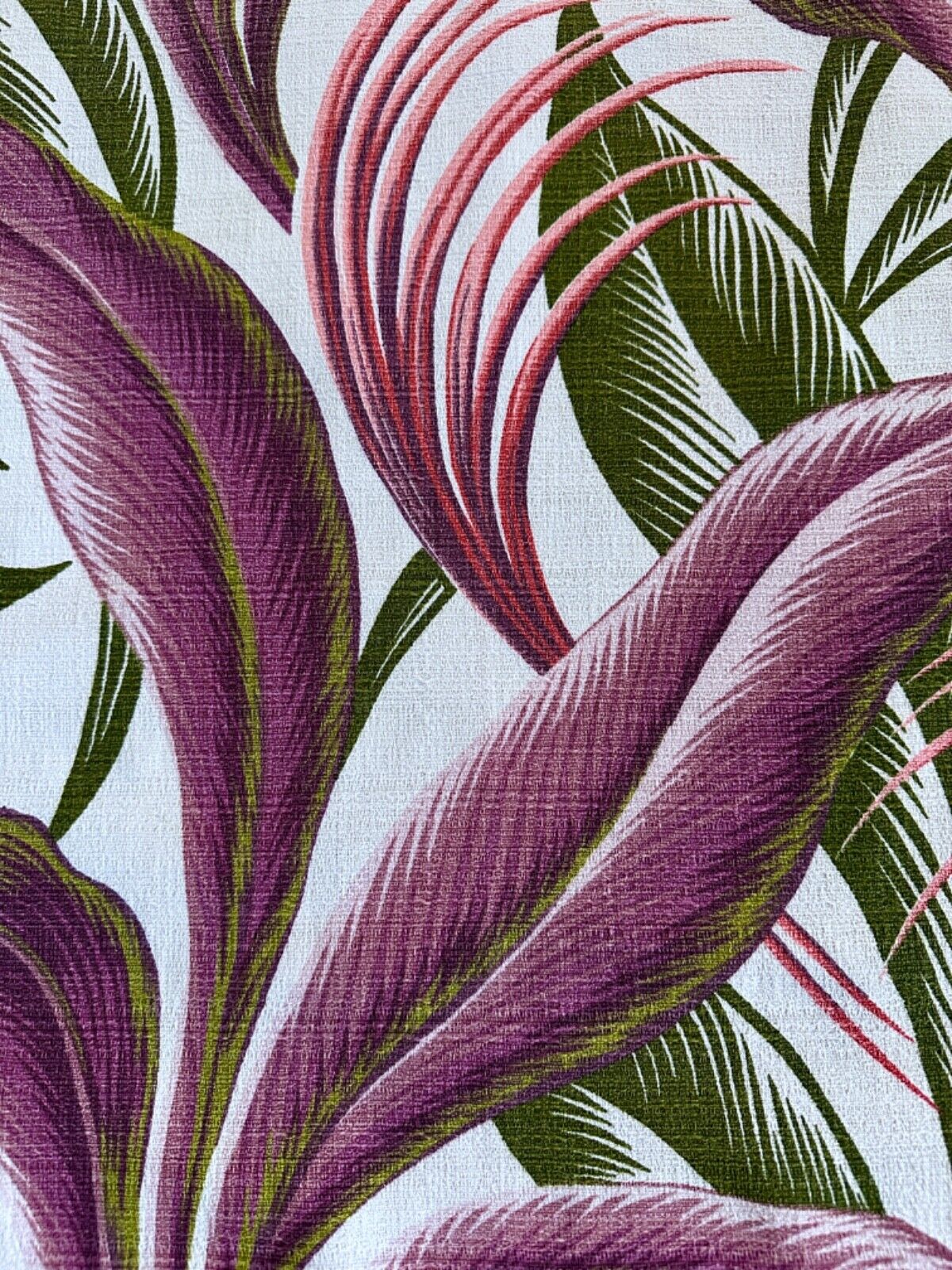 Tropical Pride of Art Deco South Beach Miami 30's 40's Barkcloth Vintage Fabric
