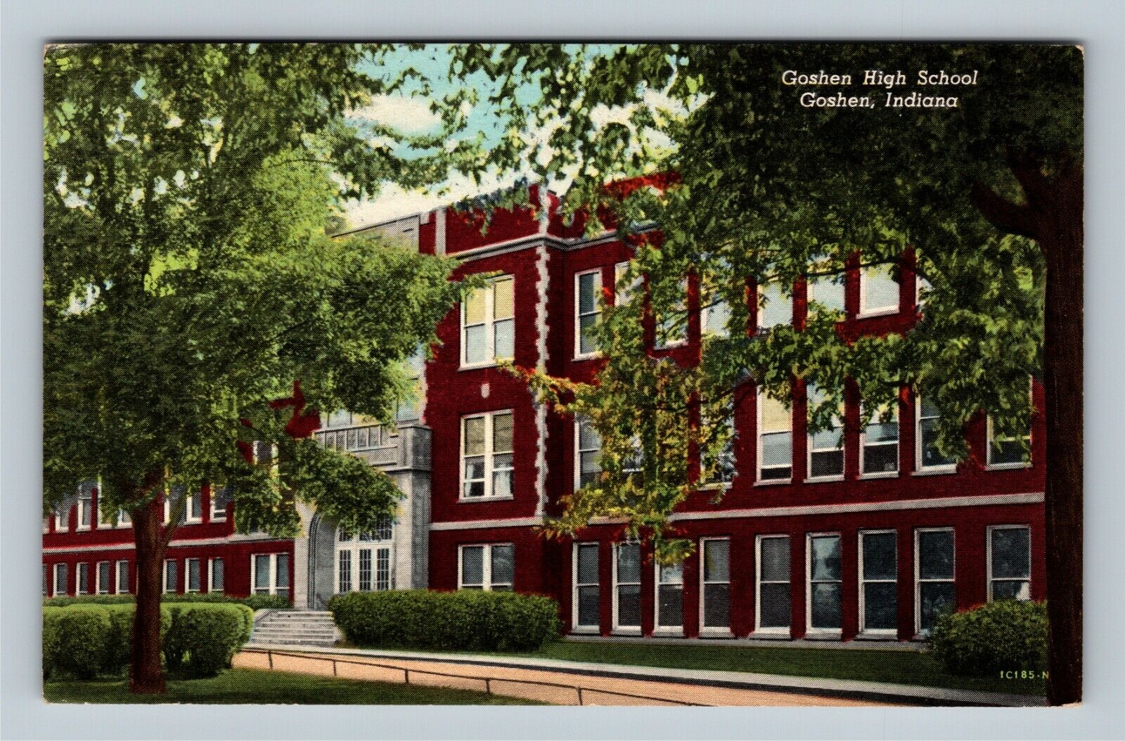 Goshen IN-Indiana, Goshen High School Building, c1959 Vintage Souvenir Postcard