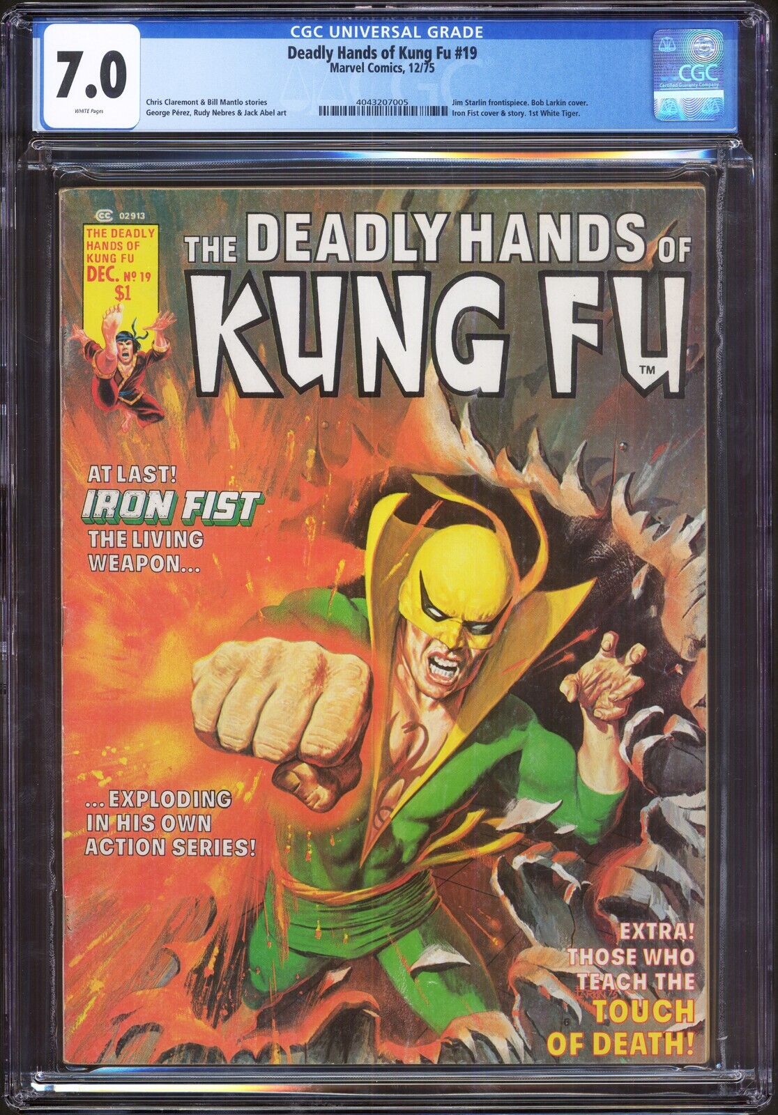 Deadly Hands of Kung Fu 19 CGC 7.0 White (1st app White Tiger)