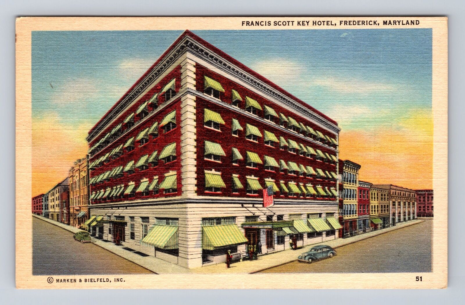 Frederick MD-Maryland, Francis Scott Key Hotel, Advertising ,Vintage Postcard