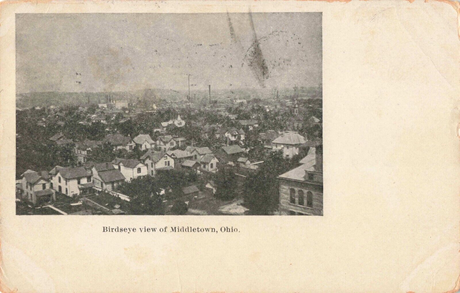 Middletown OH Ohio, Aerial Birdseye View, Vintage Postcard