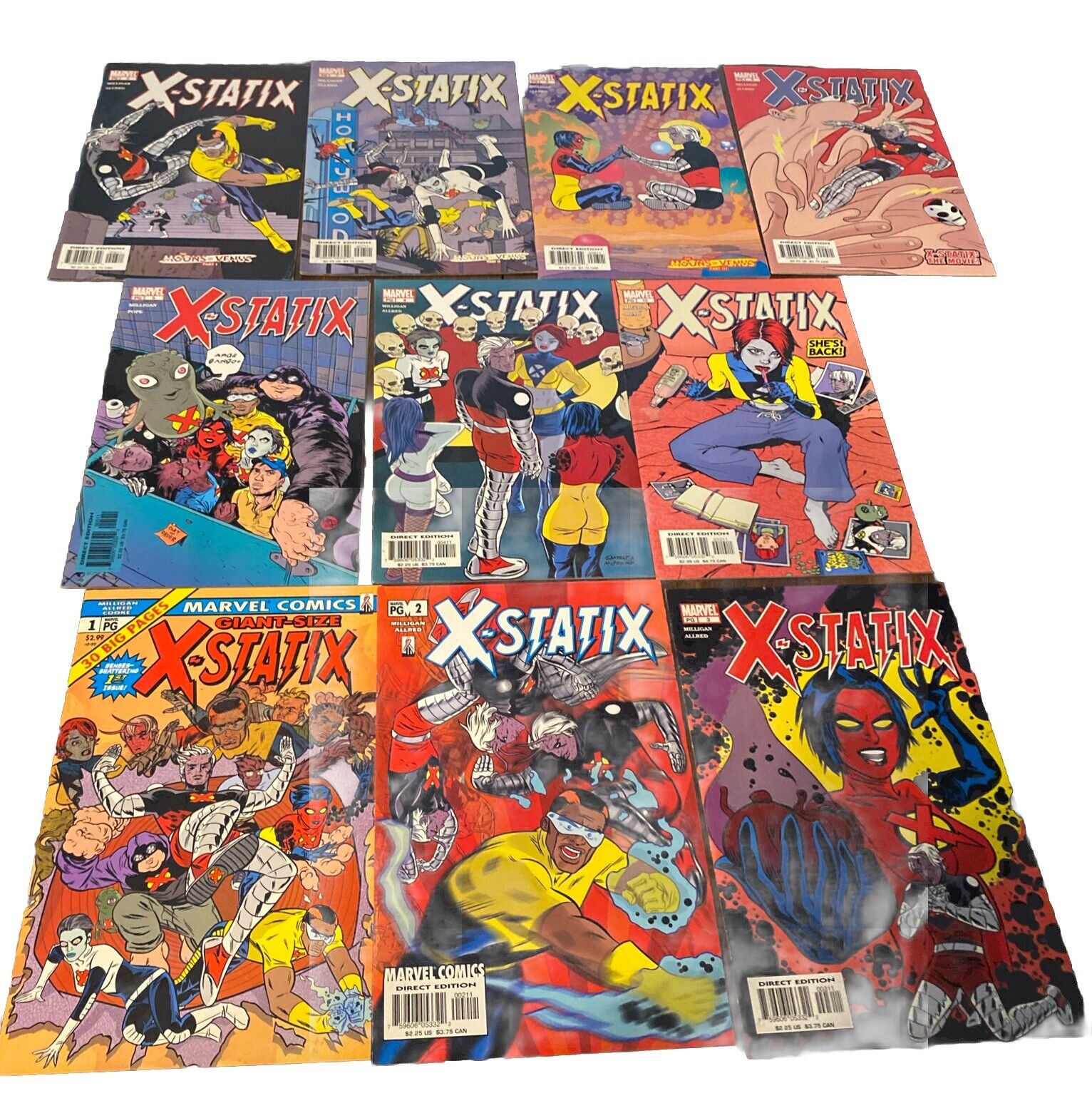 X-Statix #1-10 Marvel Comic Books 2002 (LOT OF 10) ALDRED, MILLIGAN