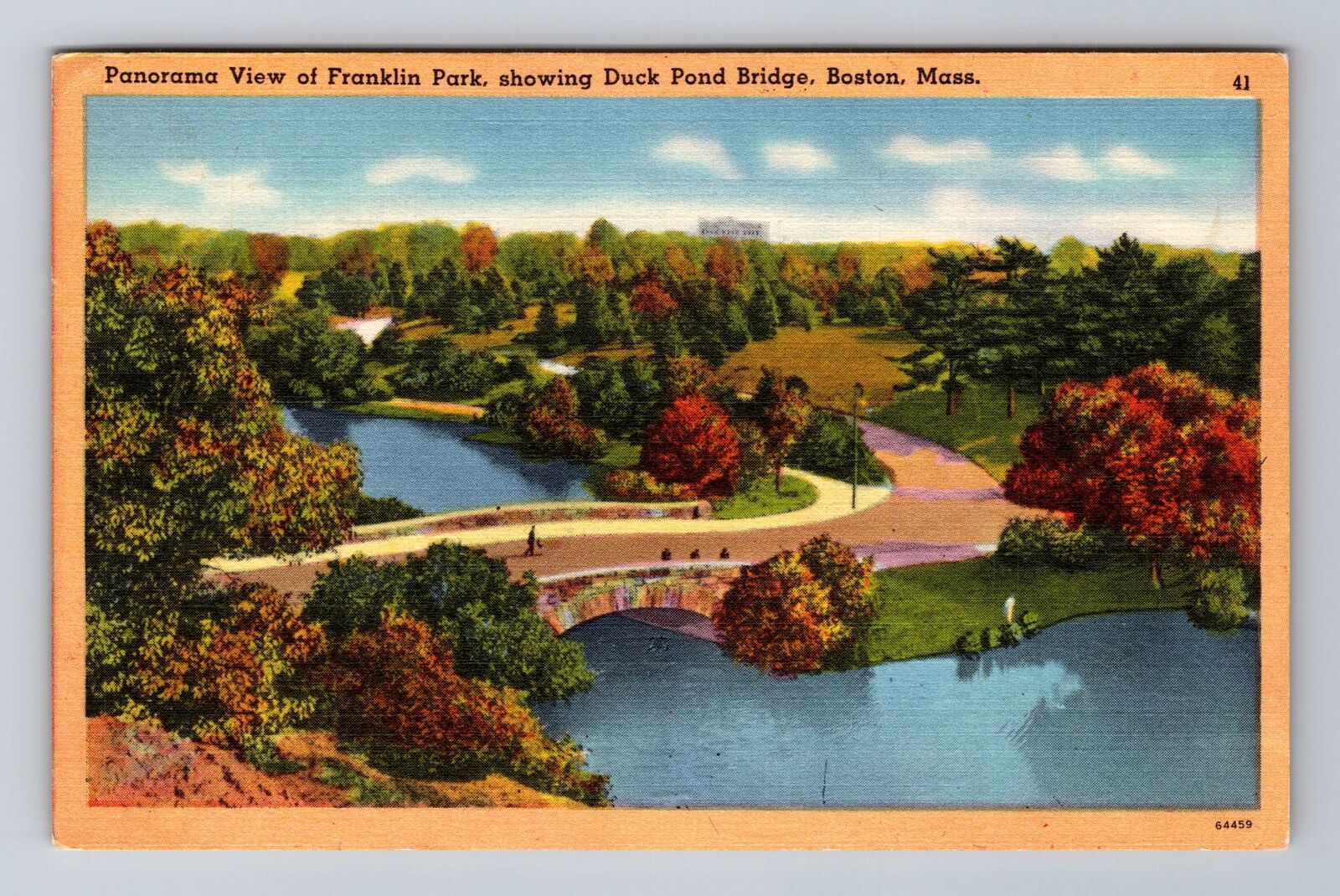 Boston MA-Massachusetts, Aerial Franklin Park, Antique, Vintage c1961 Postcard