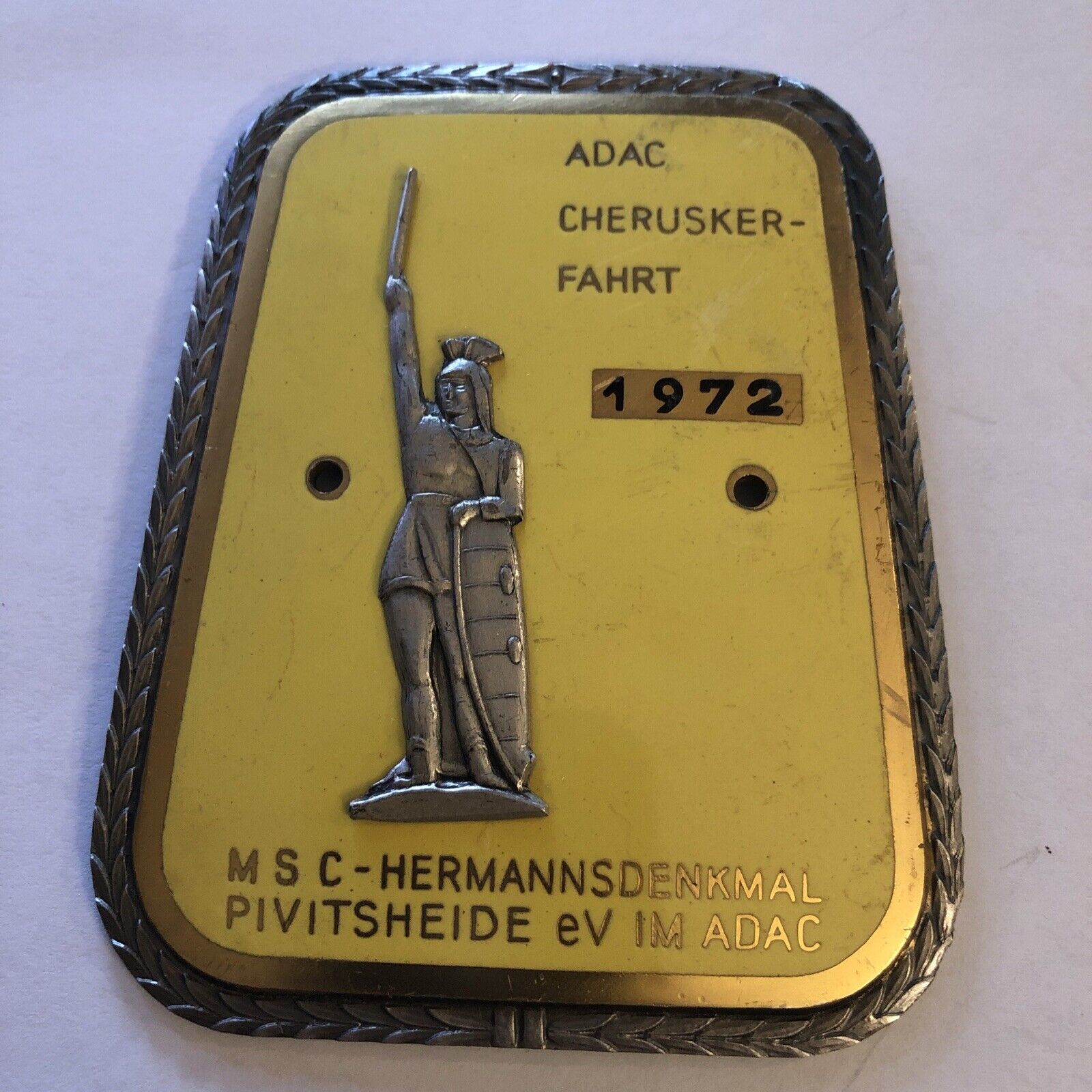 rare awesome ADAC grill badge Cheruskerfahrt 1972