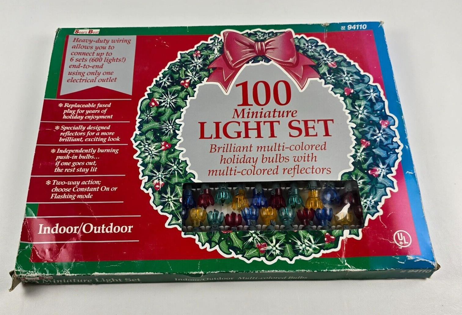 VTG Sears Best 100 Miniature Multicolor Reflector Light Set Indoor Outdoor READ
