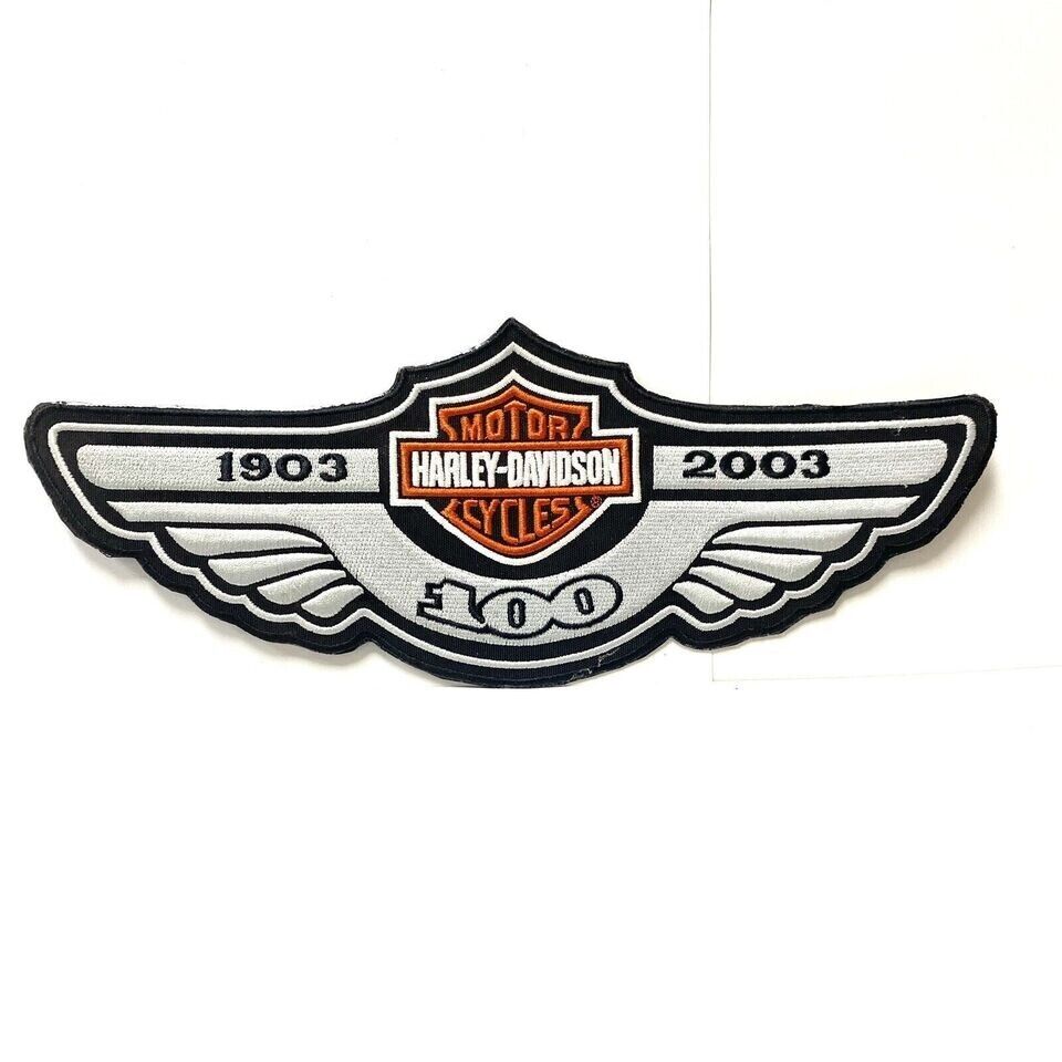 HARLEY DAVIDSON Embroidered 100th Anniversary Logo Patch 1903-2003 Wings