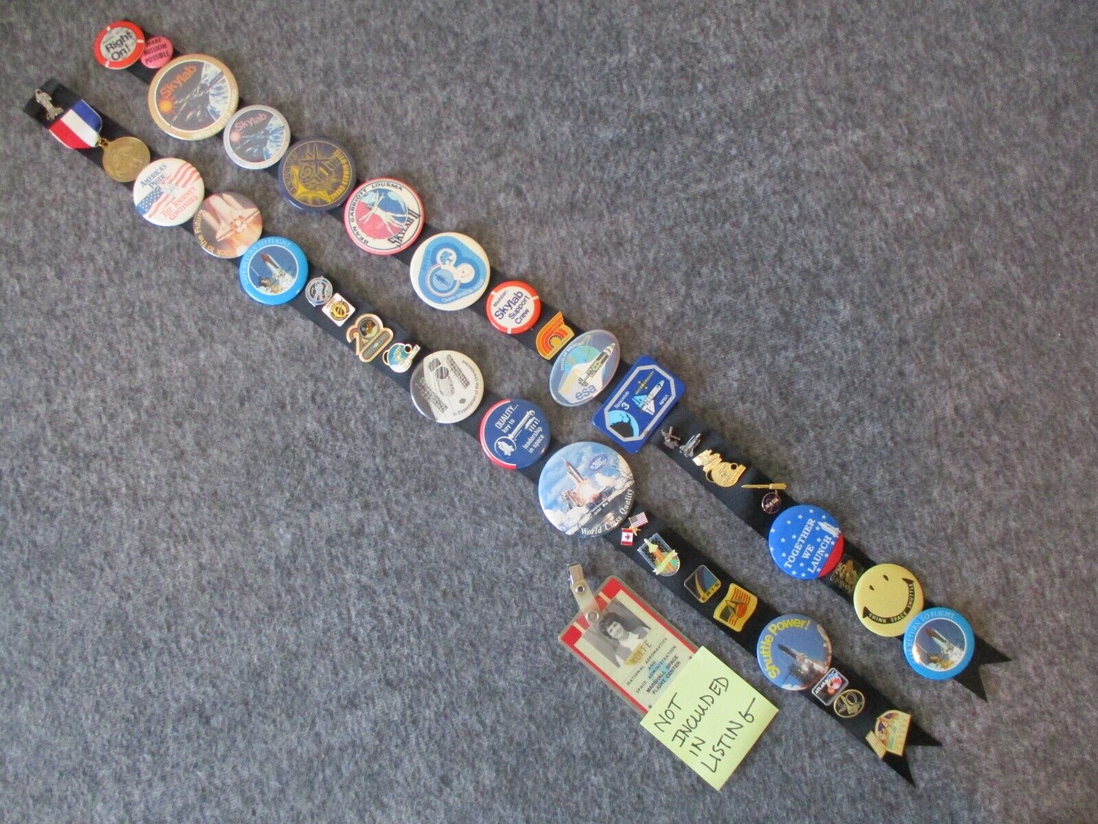 70s-90s NASA/CONTRACTOR ISSUED PIN COLLECTION+MEDAL APOLLO/SKYLAB/SPACE SHUTTLE+