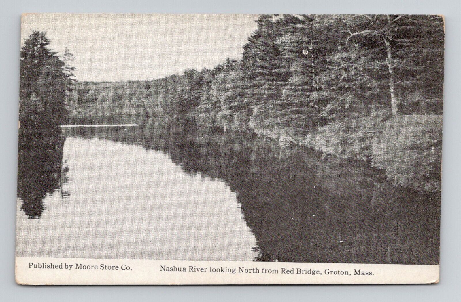 Postcard Nashua River in Groton Massachusetts MA, Antique N7
