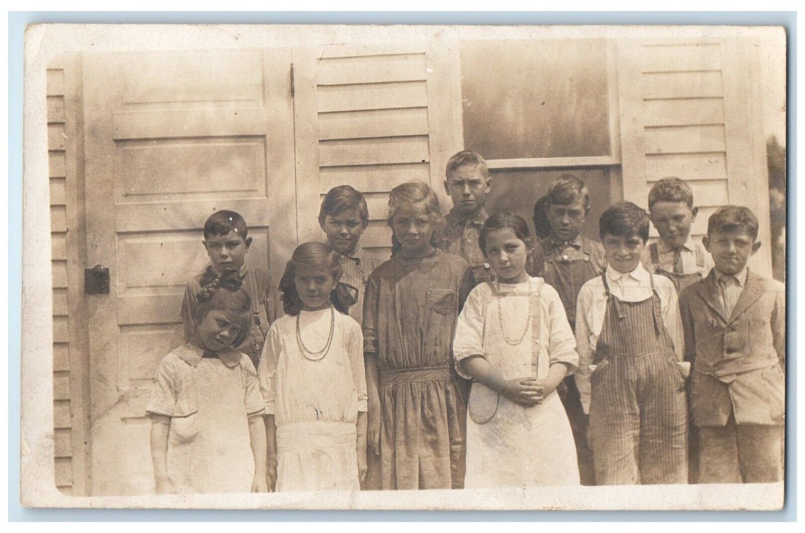 c1910's Students Childrens At School RPPC Photo Unposted Antique Postcard