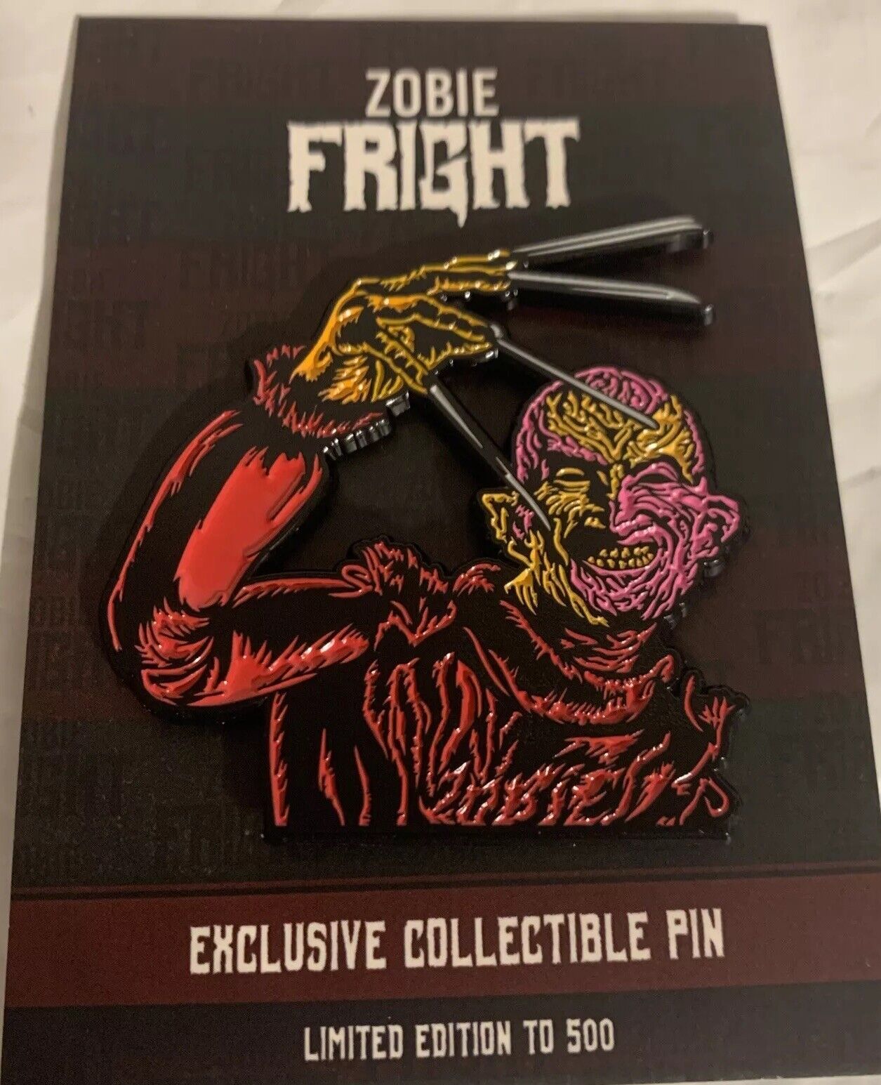 Freddy Krueger Enamel Horror Pin Zobie Fright Limited 208/500 Nightmare Elm St.