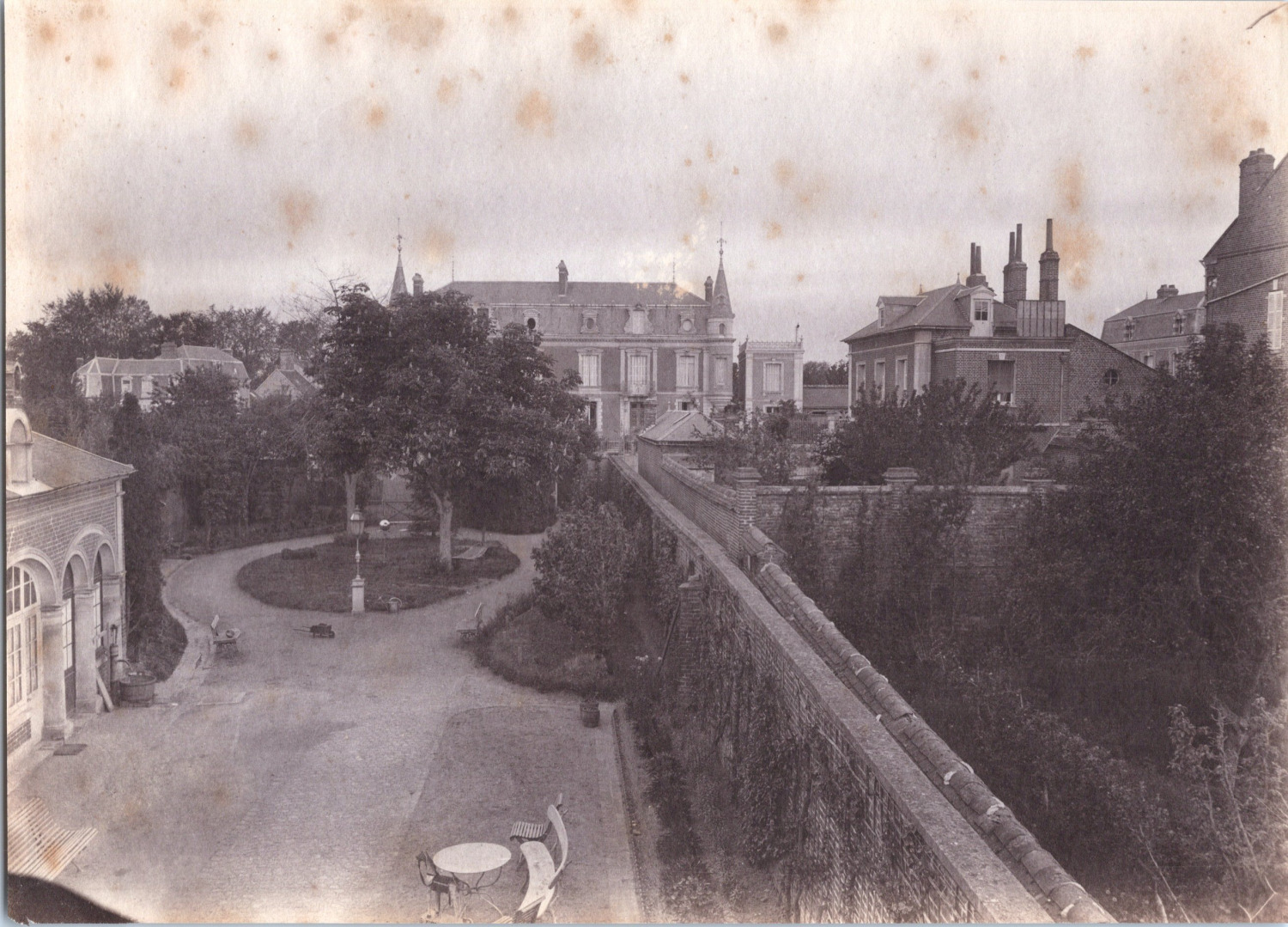 France, Limoges, a Property & Its Garden Vintage Albumen Print Alb Print